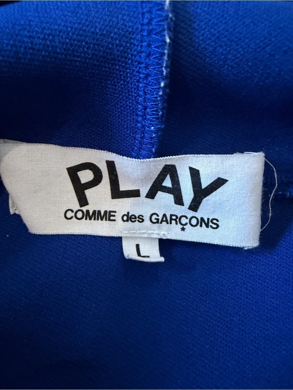 Comme des Garcons Kids Royal Blue Hoodie with Red Heart Patch